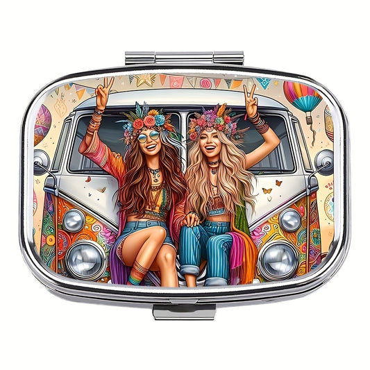 Joyful Sisters 2 Compartment Medicine Box - Travel Friendly Organizer