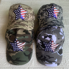 Sequin Flag Camouflage Hat Baseball Hat Outdoor Sports Cap