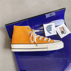 Women's Stars & Letter Print Lace Up High Canvas Shoes