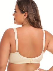 Floral Jacquard Push-Up Underwire Bra Plus Size