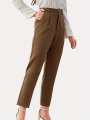 Straight Leg Capris Pants Trouser for Business Women