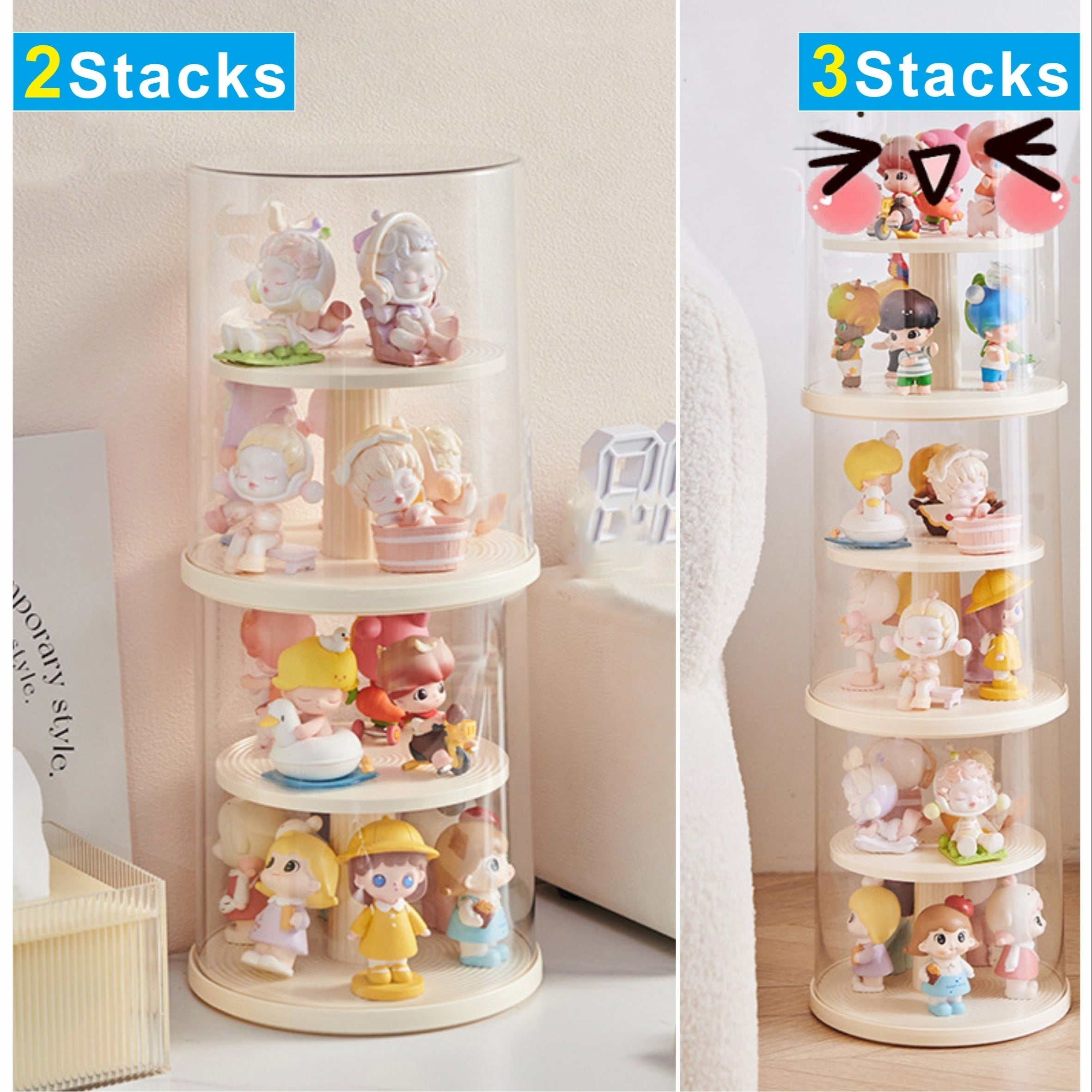 360 Rotatable Display Case Anime Figure Storage Box