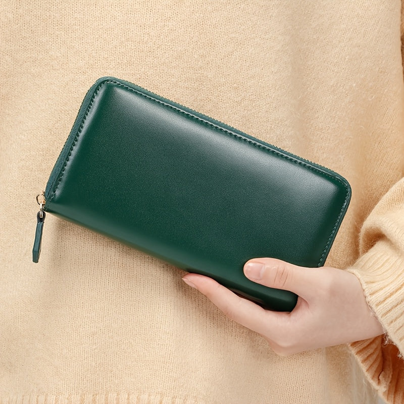 Women's Long Zipper Leather Wallet
