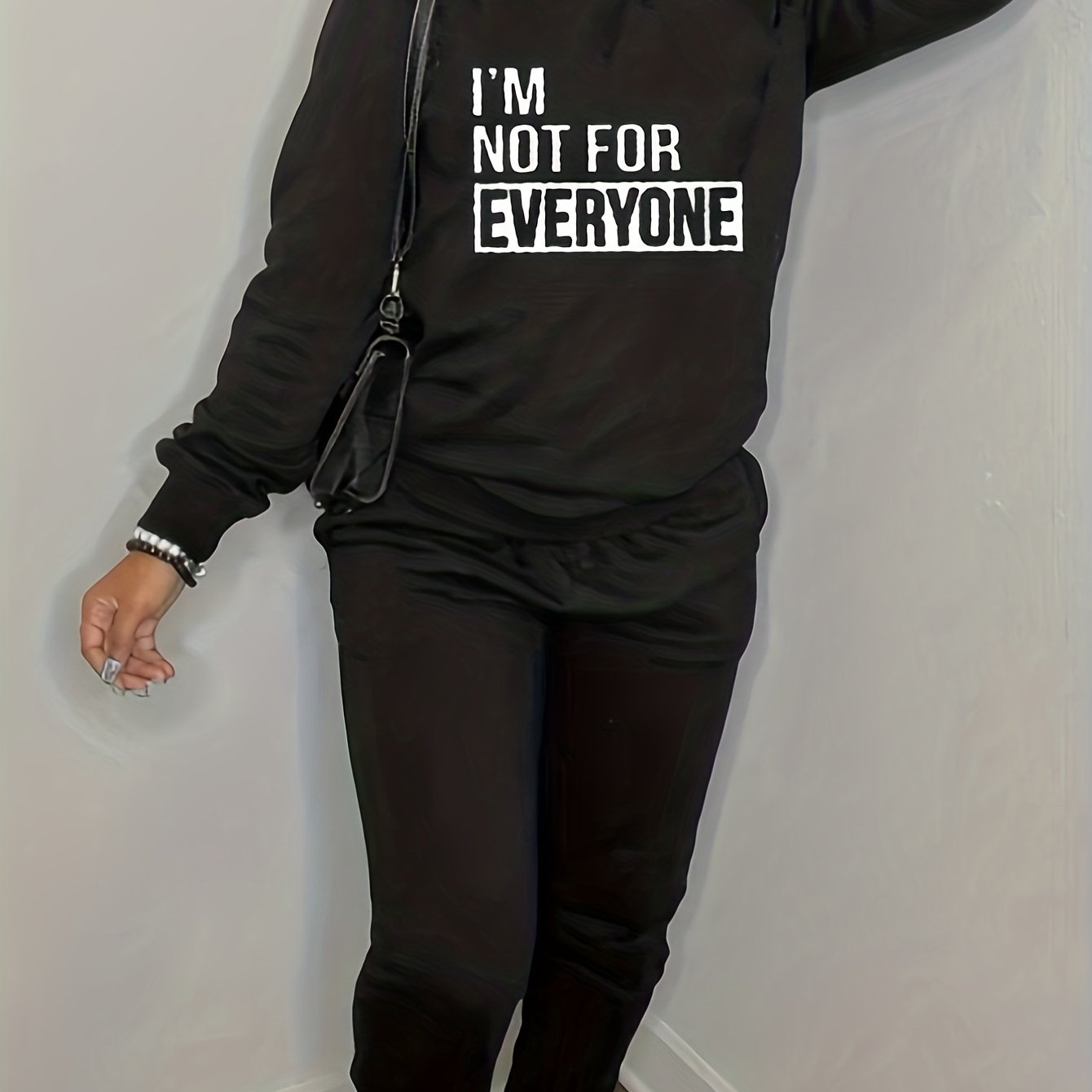 Letter Print Matching Two piece Set Sweatshirts & Joggers