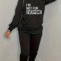 Letter Print Matching Two piece Set Sweatshirts & Joggers