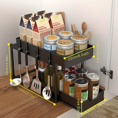 Sink Rack 2 Tier Cabinet Sliding Storage Drawer Rack Under Sink Storage