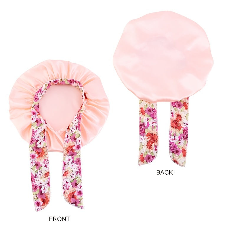 Kids Satin Bowknot Sleeping Caps Head Cover Hair Care Cap Night Hat