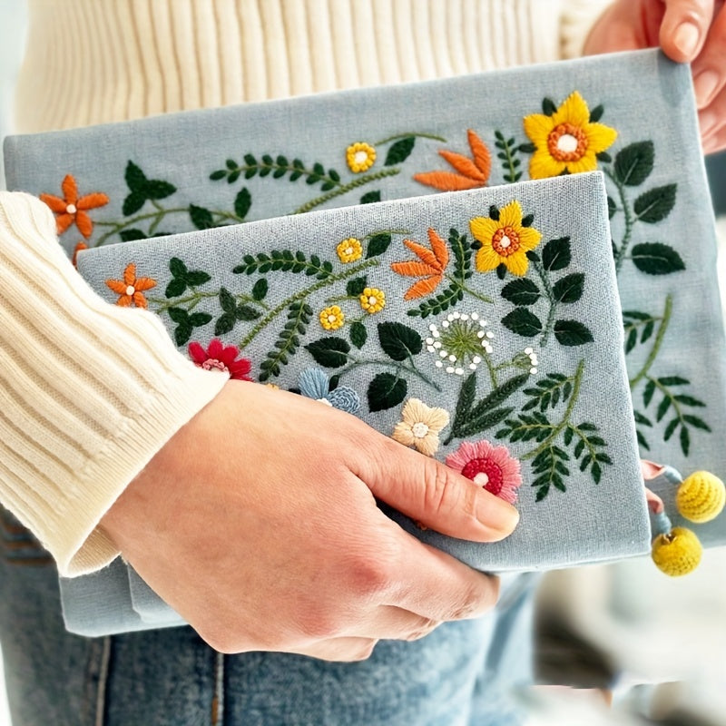 DIY Hand Embroidery Kit for A5A6 Note Book Leather Clothes Self Embroidery