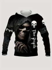 Skull 3D Print Hoodie Mens Graphic Pullover with Pocket