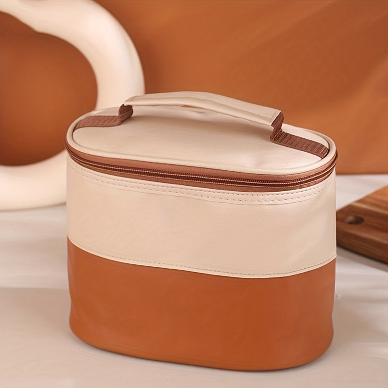 Leather Insulated Lunch Bag Reusable Lunch Box For Office Work School Picnic