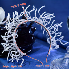 Wedding Charm Beaded Floral Wreath Headband Handcrafted Bridal Hair Accessory
