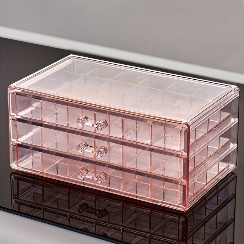Large Capacity Transparent Jewelry Storage Box Drawer Style