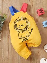 Baby Boys Lion Print Overalls Romper Clothes
