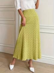 High Waist Textured Bodycon Skirt for Women