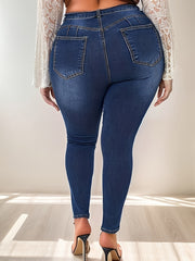 Solid High Rise High Stretch Skinny Jeans