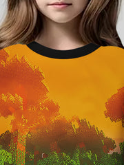 Forest Print Hoodies Boys Girls Hooded Sweatshirt