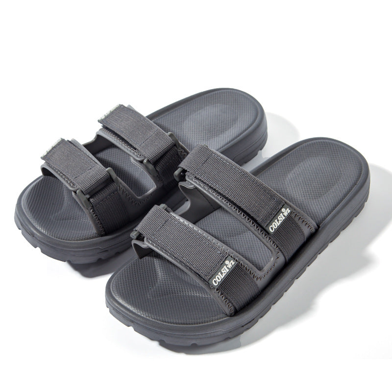 Men's Comfortable Non slip Hook And Loop Nylon Slides Sandals