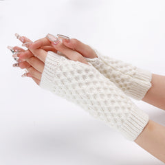 Pineapple Flower Knit Gloves Arm Sleeves for Women