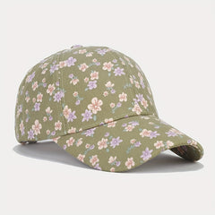 Floral Print Baseball Cap Cartoon Sun Hats Lightweight Adjustable