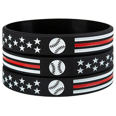 2pcs Baseball Softball Bracelet Sports Rubber Bracelet Running Elastic Bracelet