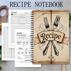 Fun Recipes Notebook Logbook Stylish Cover Family Recipe Book