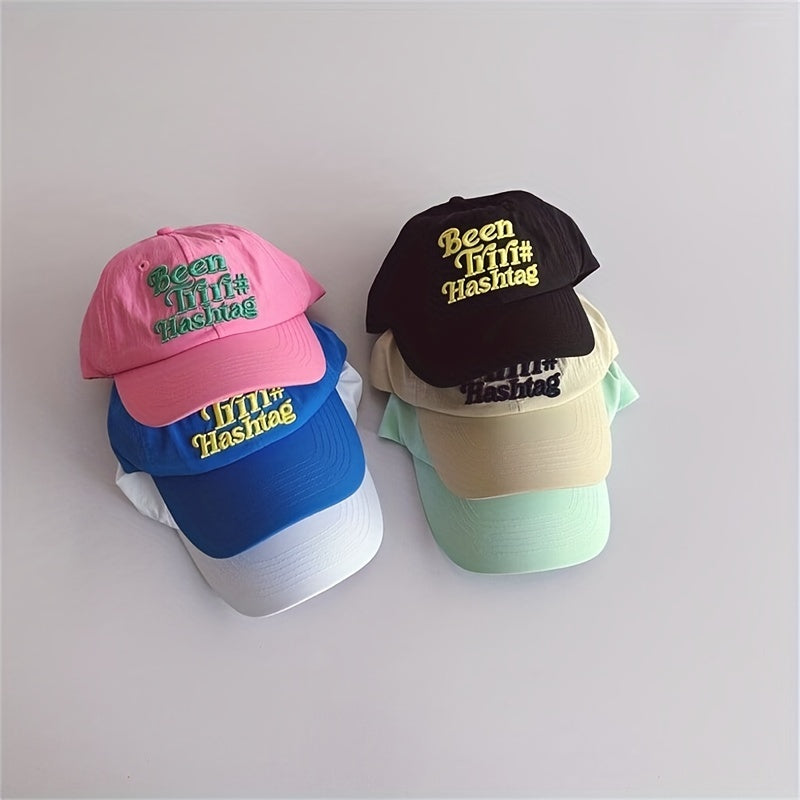 Kids Sunshade Breathable Baseball Cap with Letter Embroidery