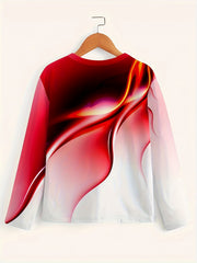 Red Light 3D Print Men's Long Sleeve Novelty T-Shirt for Autumn