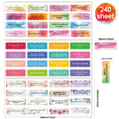 240pcs Encouraging Waterproof English Stickers Gift