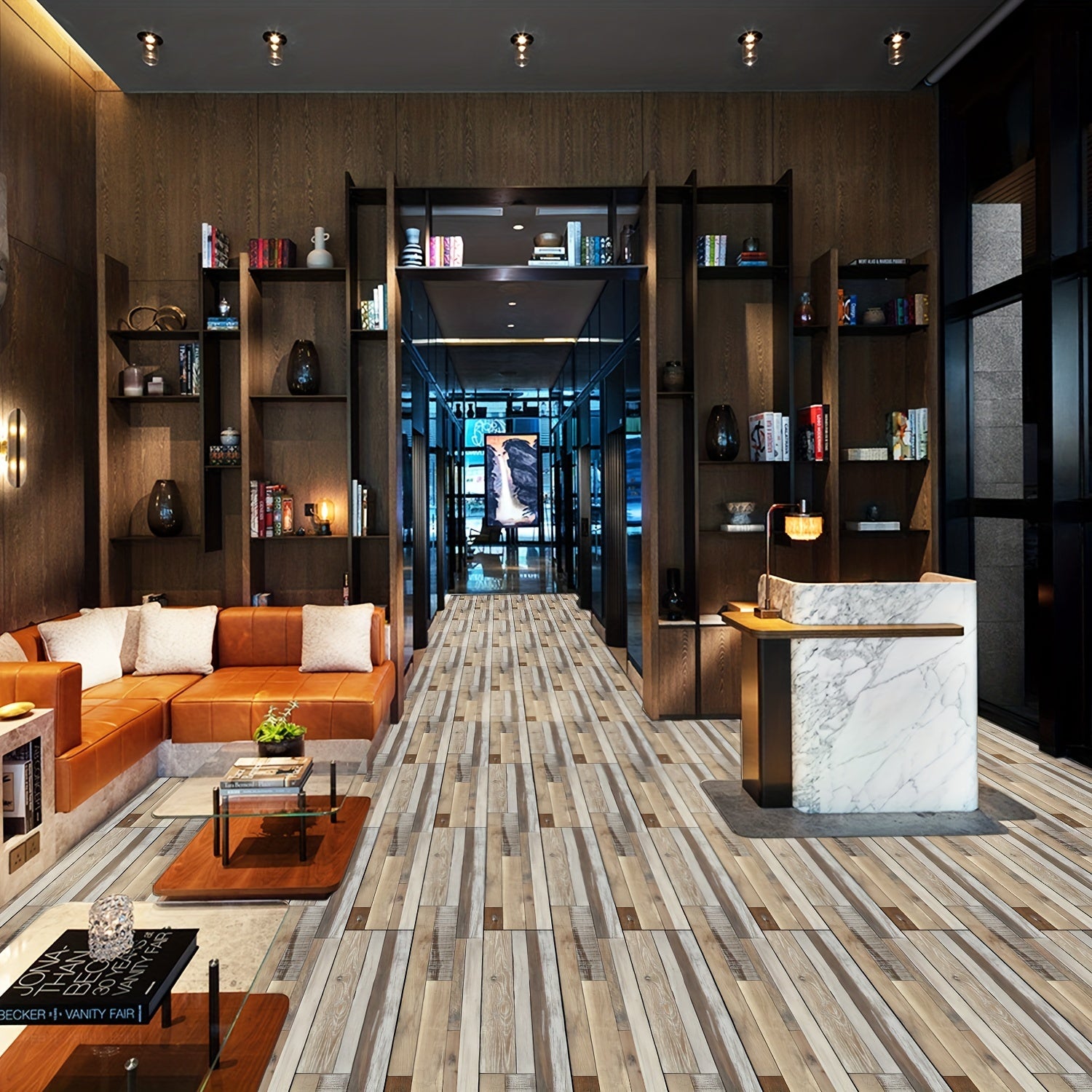 Grey Wood Flooring Peel & Stick Tiles 15 x 88, Waterproof, Easy Install