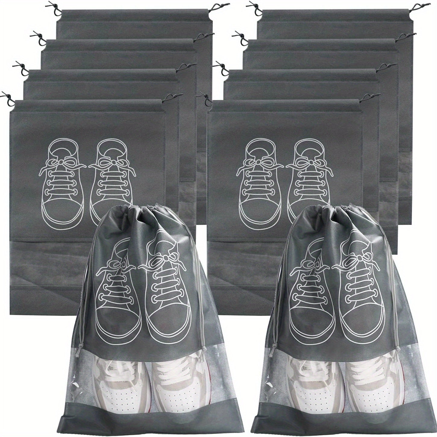 5pcs Portable Foldable Shoes Storage Bags Drawstring Travel Bags