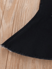 Toddler Girls Flare Leg Ripped Jeans