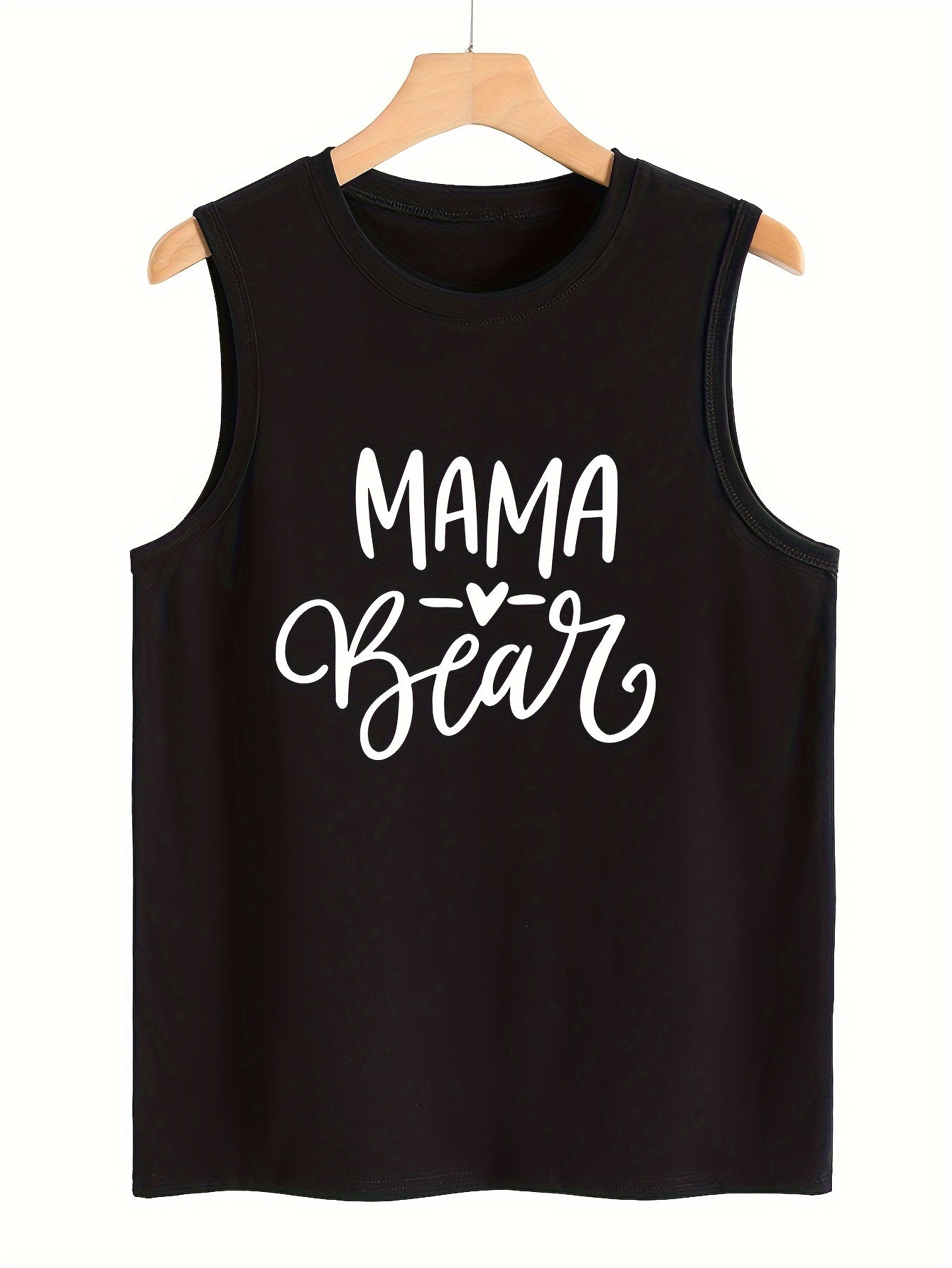 Heart & Mama Letter Pattern Stretchy Sports Vest Women's Activewear