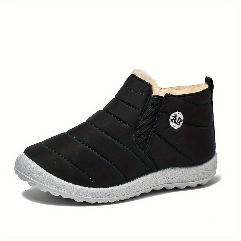 Girl's Solid Snow Boots Cozy Non-slip Ankle Boots Plush Winter Shoes