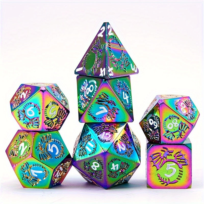 7pcs Metal Solid Polyhedral Dices For Role Playing Board Games