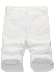 Ripped Denim Shorts Mens Casual Street Style Denim Shorts For Summer