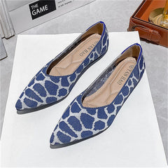 Women's Breathable Slip-On Flat Shoes Lightweight Knit Casual Footwear
