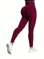 Solid High Waist Sports Leggings High Stretch Yoga Tight Pants