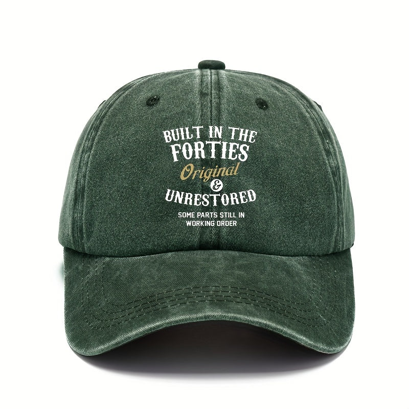 Retro Washed Baseball Cap Letter Printed Peaked Cap