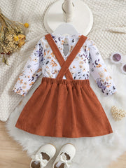 Toddler Baby Girls Long Sleeve T Shirt Top And Overall Dress