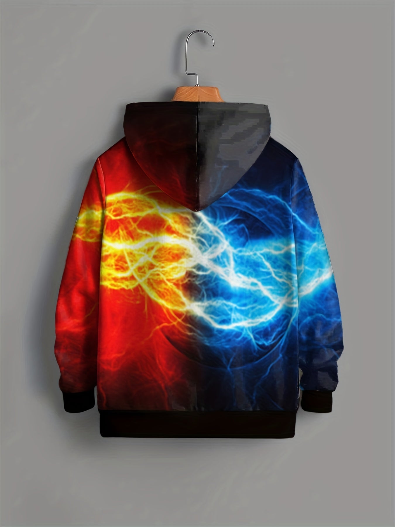 Fire & Water Print Kid's Hoodie Clash Unisex Pullover