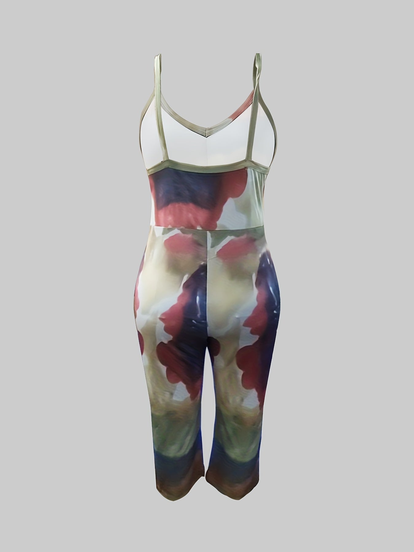 Colorblock V Neck Cami Jumpsuit With Pockets