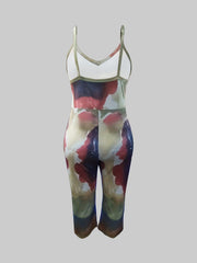 Colorblock V Neck Cami Jumpsuit With Pockets