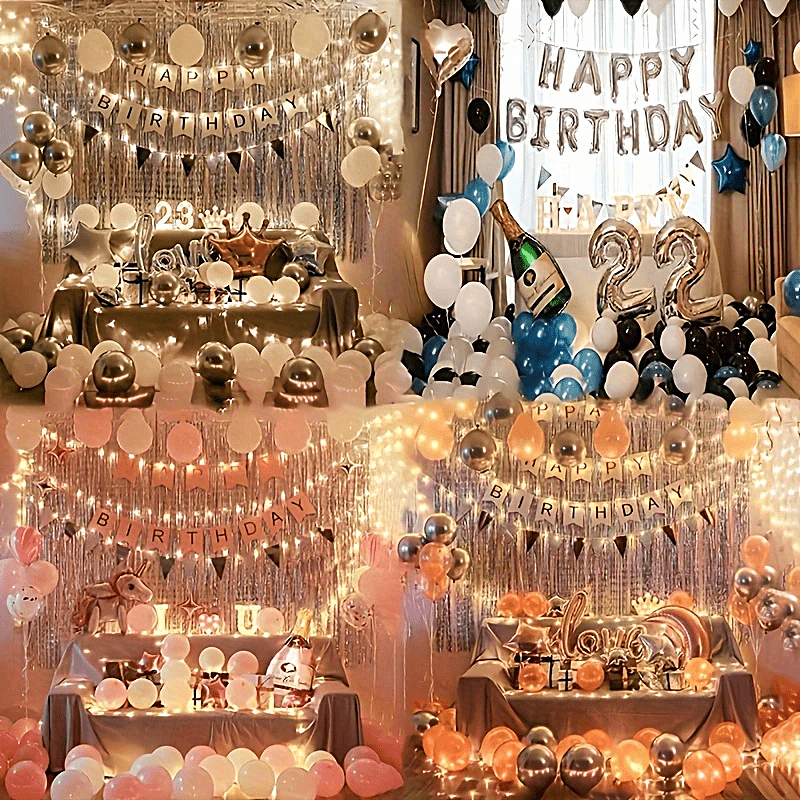 Aluminum Foil Birthday Balloon Set - Birthday Decoration
