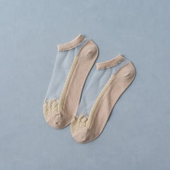 Crystal Glass Socks Lightweight Ankle Socks Women's Stockings