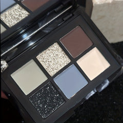 6 Colors Eyeshadow Palette Smokey Grey Pearly Matte Glitter Powder Highlighter