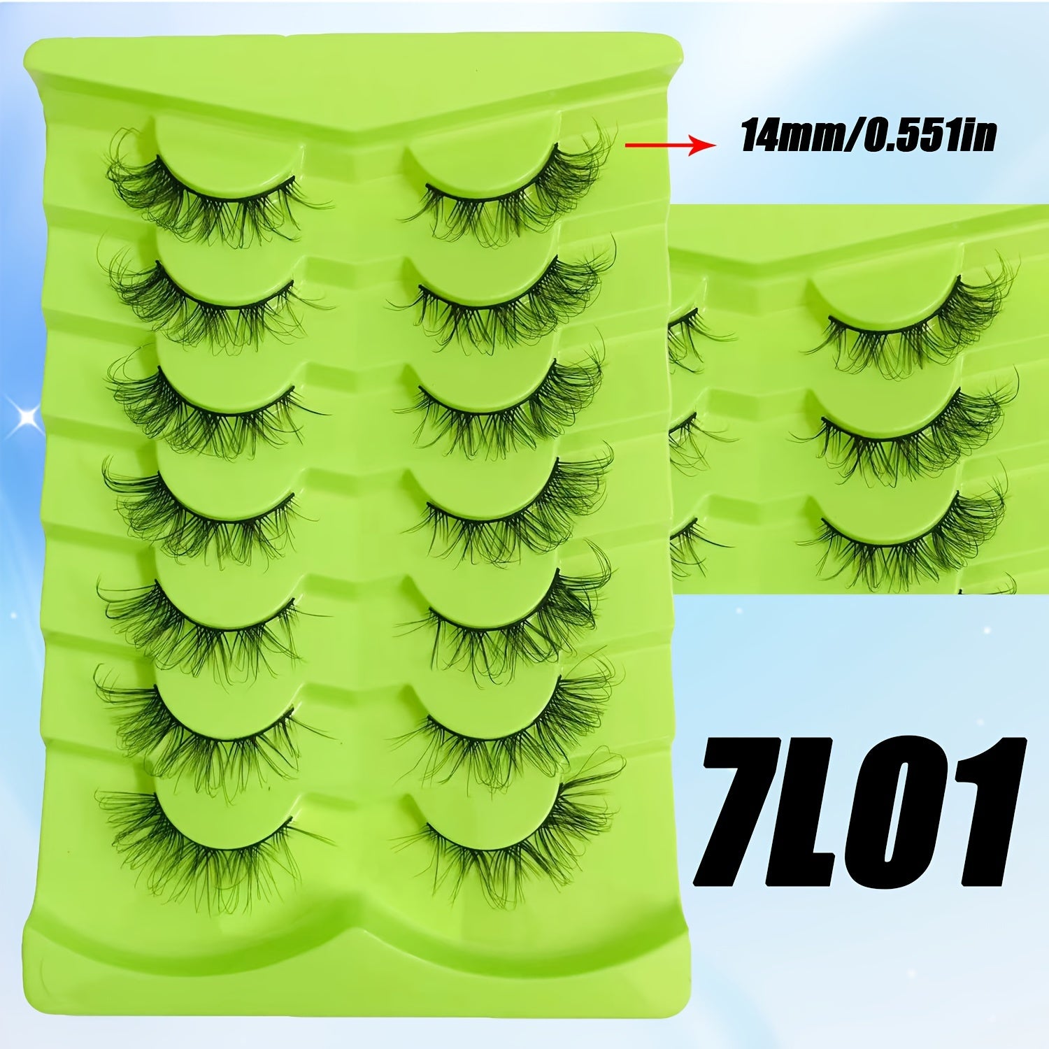 7 Pairs Cat Eye False Eyelashes Faux Mink Hair Fox Eye 3D Lashes