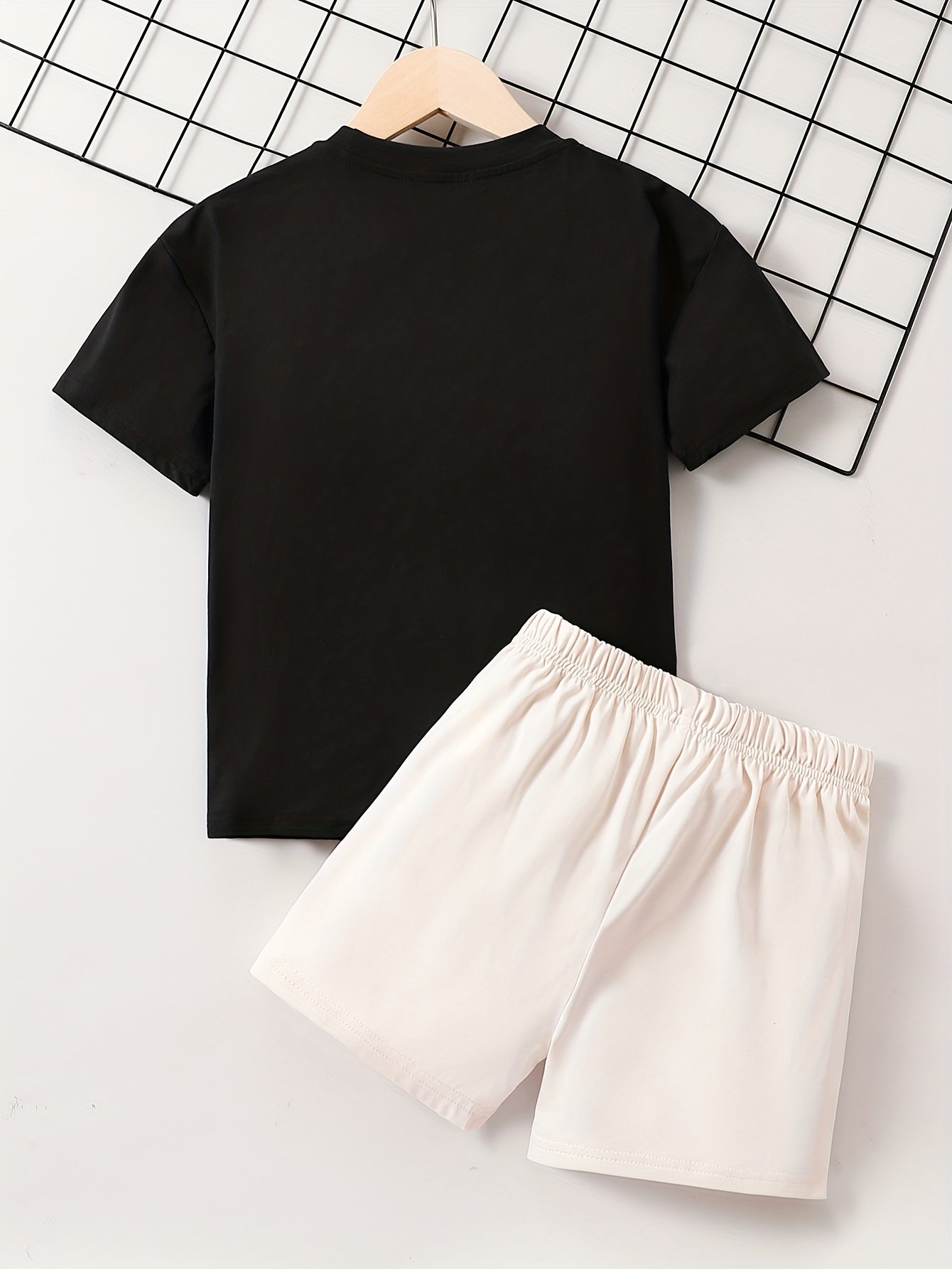 2pcs Boys California Print Tee & Shorts Set Summer Outfits