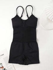 Tummy Control Yoga Jumpsuit Spaghetti Straps Butt Lifting Bodysuit
