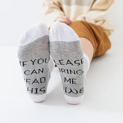 Funny Novelty Crew Socks If You Can Read This Socks Breathable Soft Socks