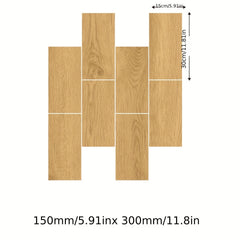 8pcs Wood PVC Floor Tile Peel And Stick Classic Wood Grain Self Adhesive
